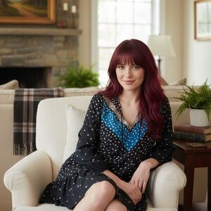 Current Air Sheath Multicolor Floral Long Sleeve Dress Size S